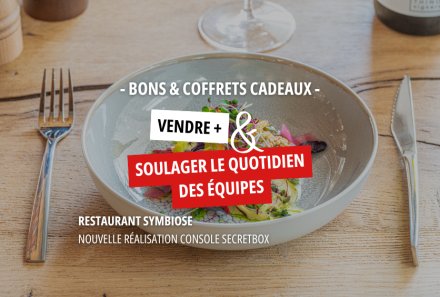 Boutique en ligne de bons et coffrets cadeaux du restaurant Symbiose, conçue par Console SecretBox