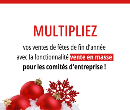 Multipliez vos ventes de fêtes de fin d’année avec la fonctionnalité vente en masse pour les comités d’entreprise !