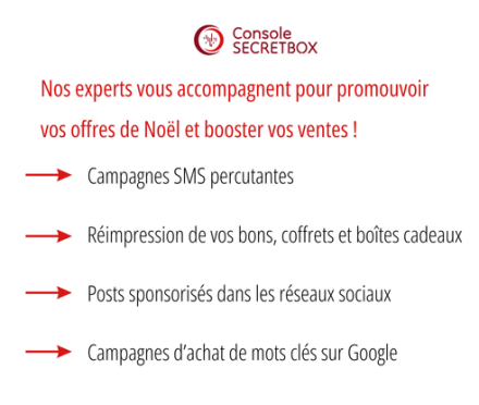 Campagnes marketing de Noël Console SecretBox 