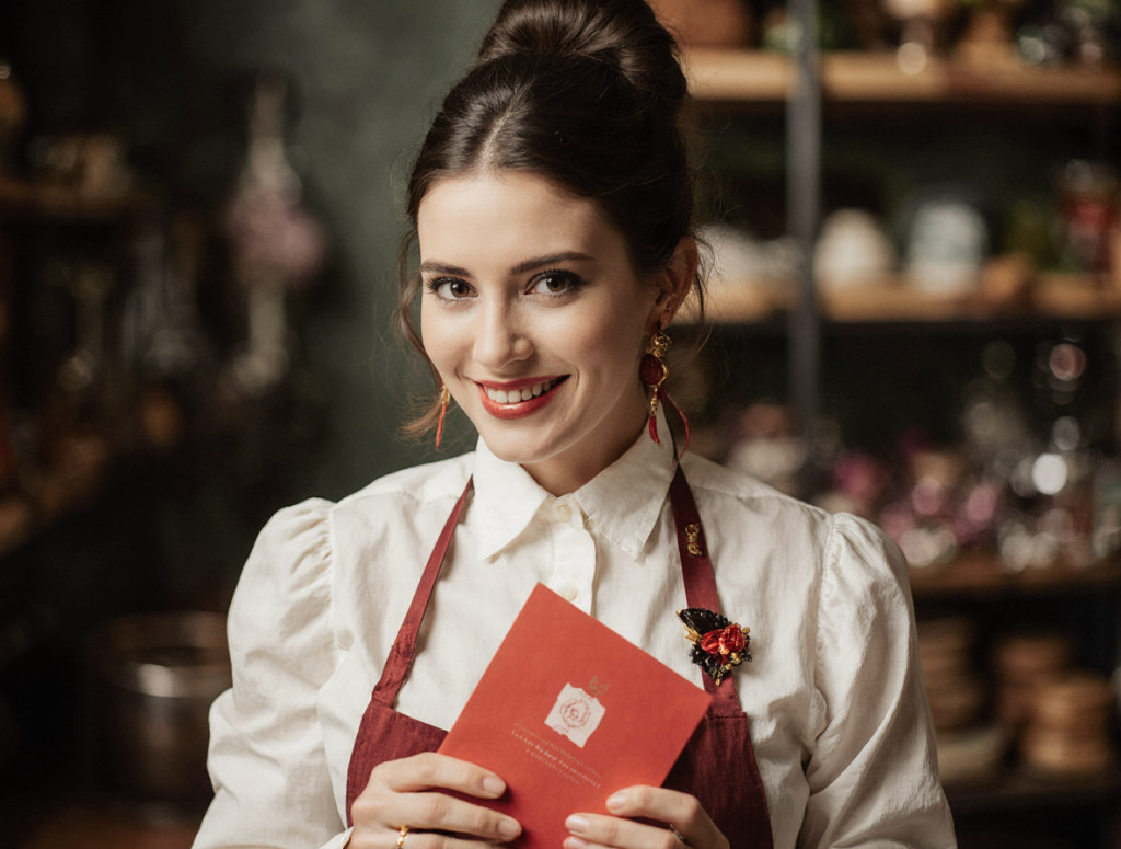 Femme élégante chocolatière atelier artisanal logiciel Console SecretBox