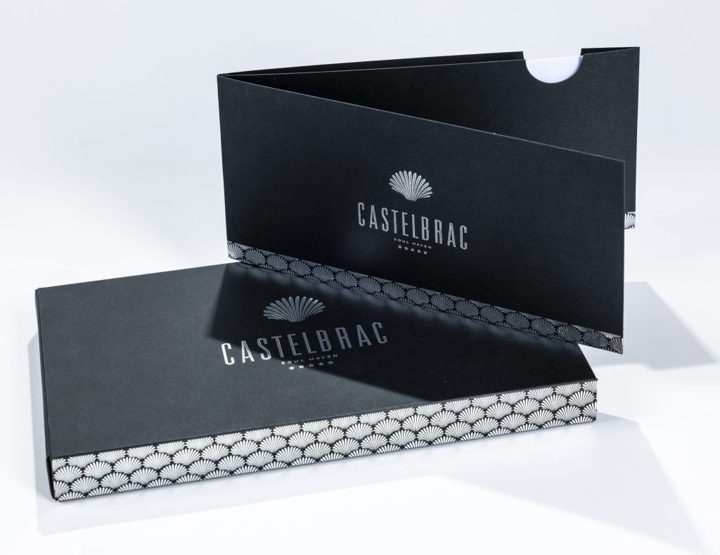 Écrin wellness Console SecretBox spa papier nacré personnalisé